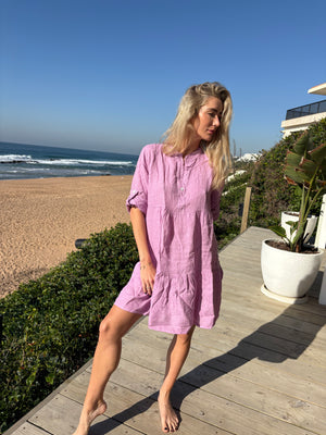 ITALIAN LINEN / MINI FLARE DRESS