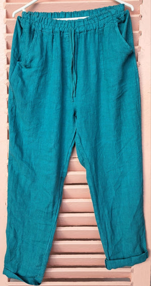 DAMIANA LINEN PULL UP PANTS