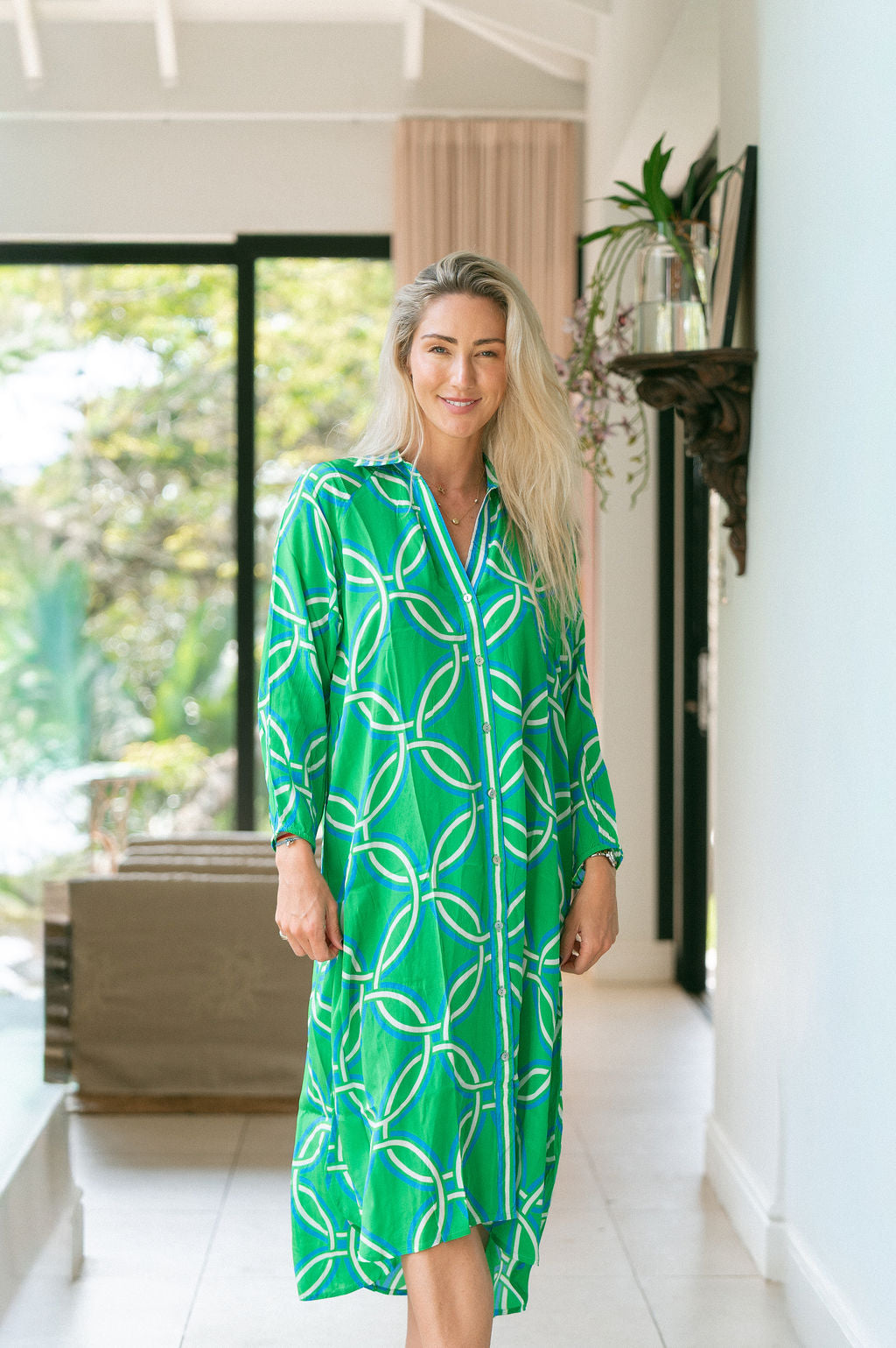 HAVANA TRUDY DRESS / GREEN TRELLACE