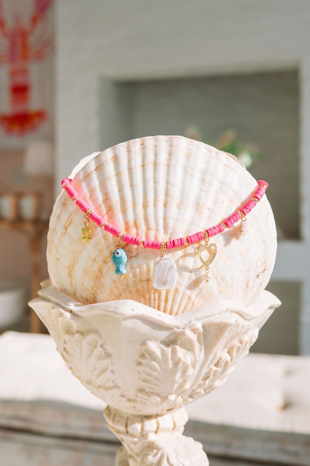 LUMO PINK & CHARMS NECKLACE
