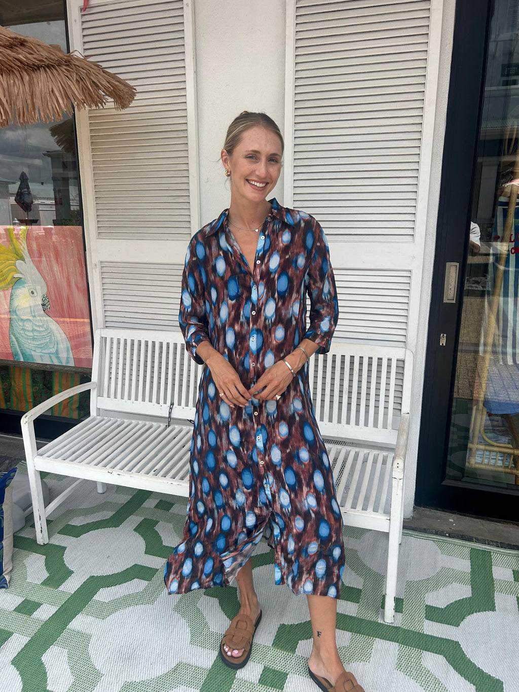 HAVANA LONG SHIRT DRESS / OCEAN SPOT