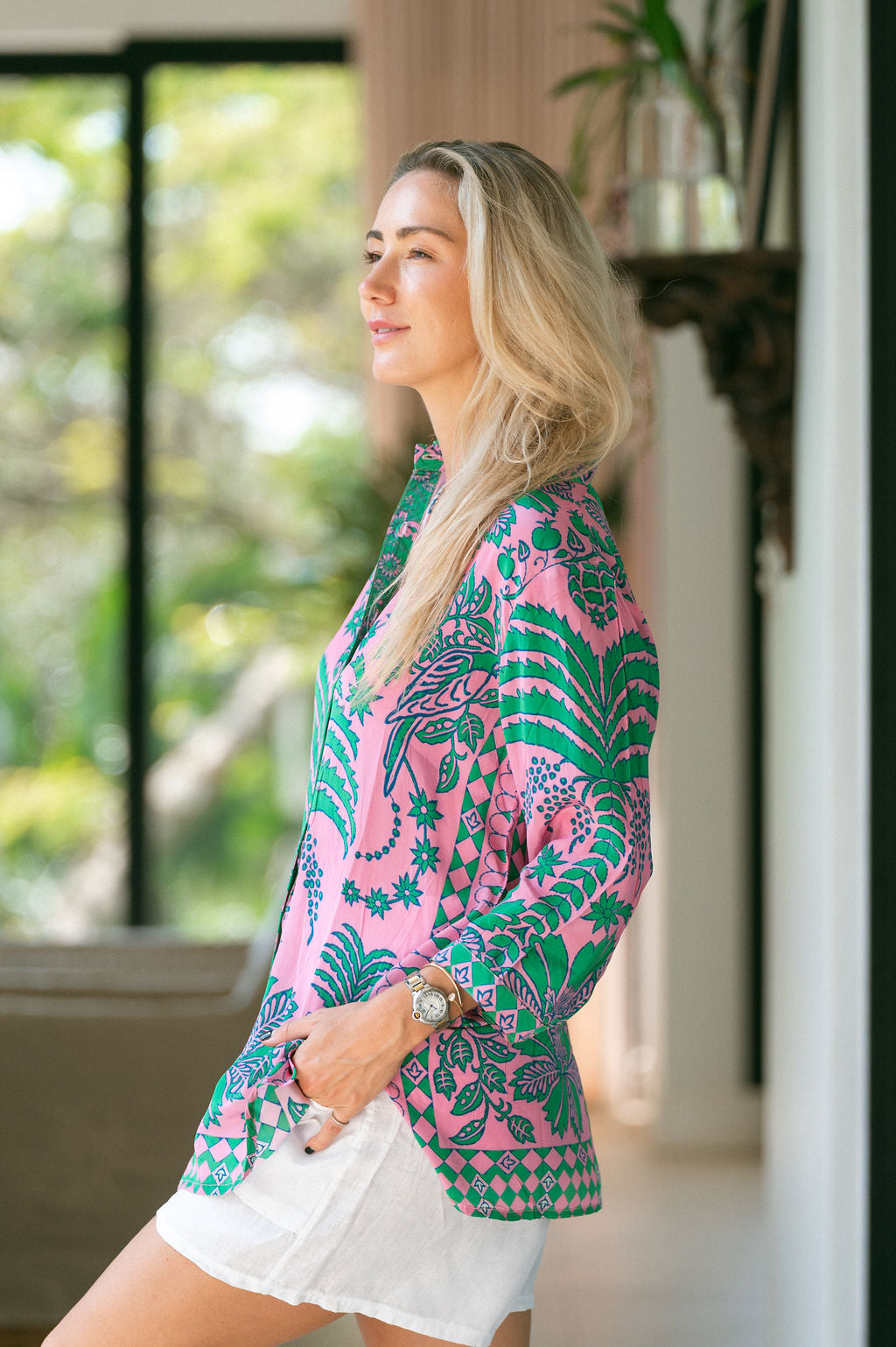 HAVANA SHIRT / PINK GREEN PINE