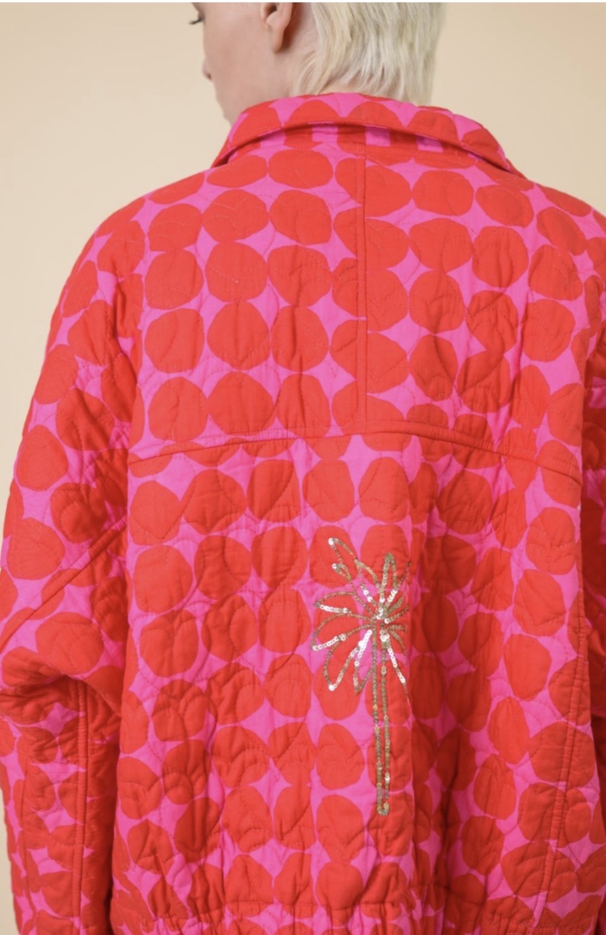 QUILTED JACKET / DOTTY PINK