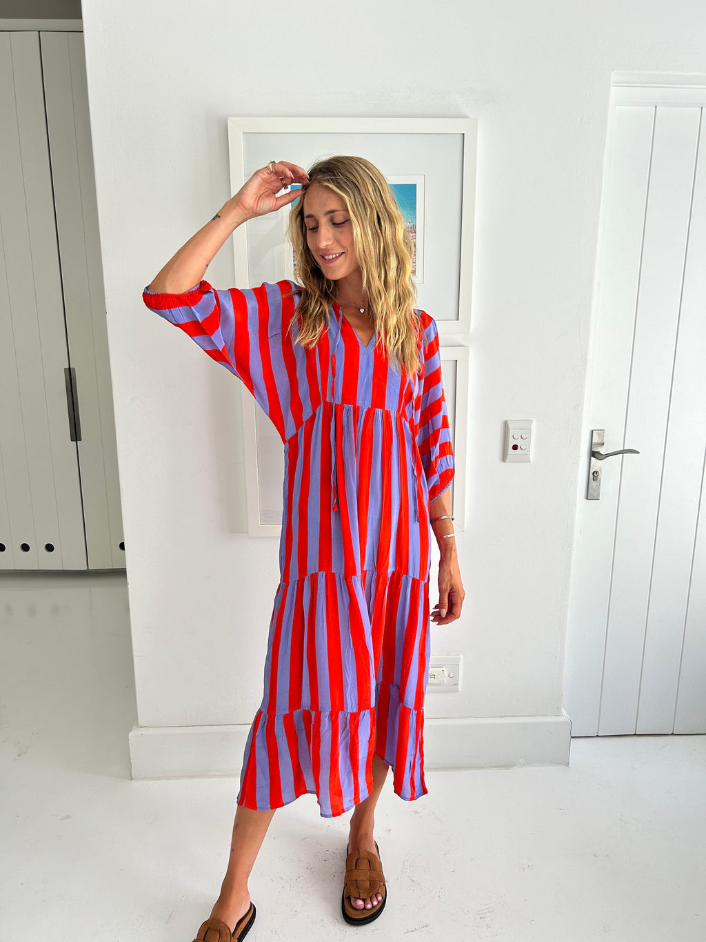 HAVANA BOHO DRESS / RED STRIPE