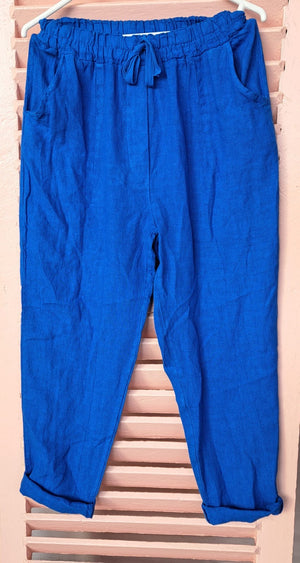 DAMIANA LINEN PULL UP PANTS