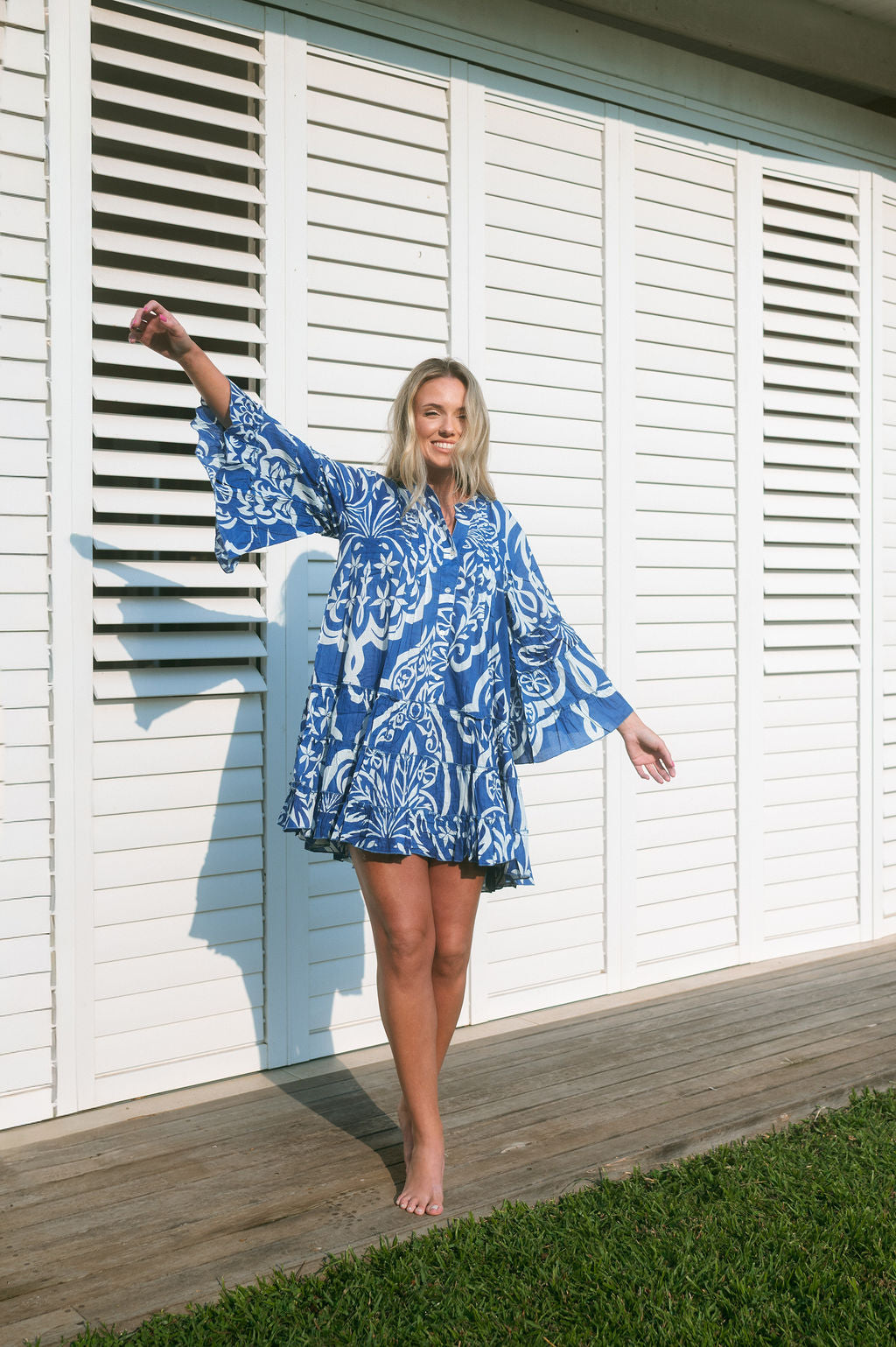 GRETCHEN DRESS / CRUISER BLUE
