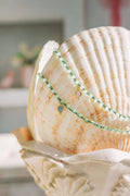 SEAFOAM GEM & STRING NECKLACE