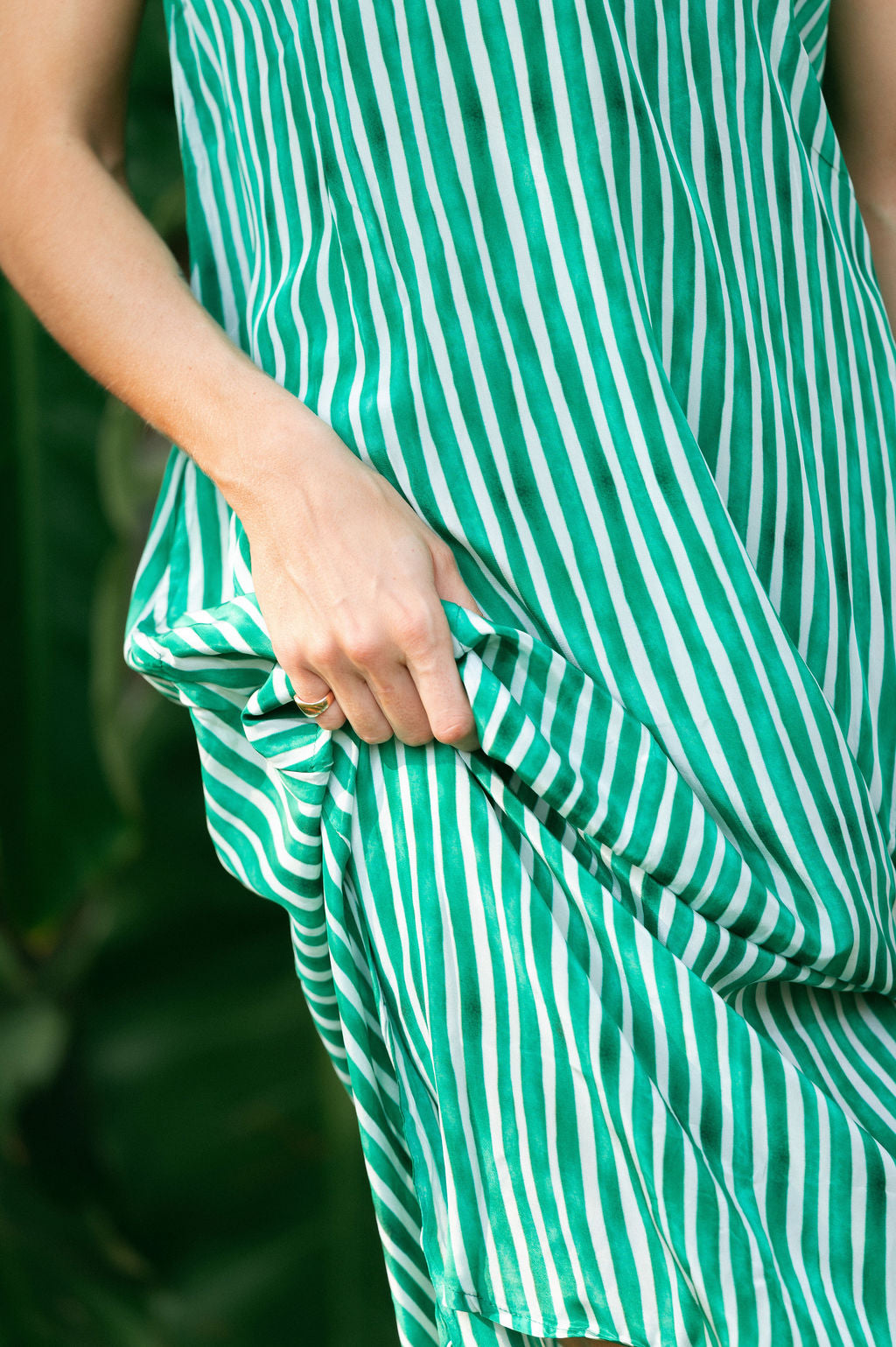 HAVANA FRANCES DRESS / GREEN STRIPE