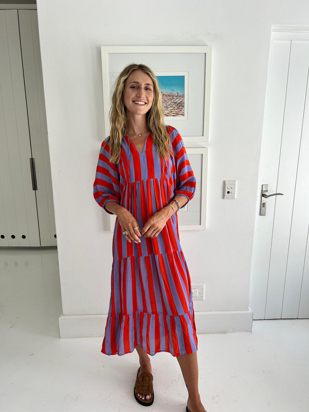 HAVANA BOHO DRESS / RED STRIPE
