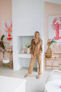 STRETCH LOUNGE PANTS / COFFEE VELOUR