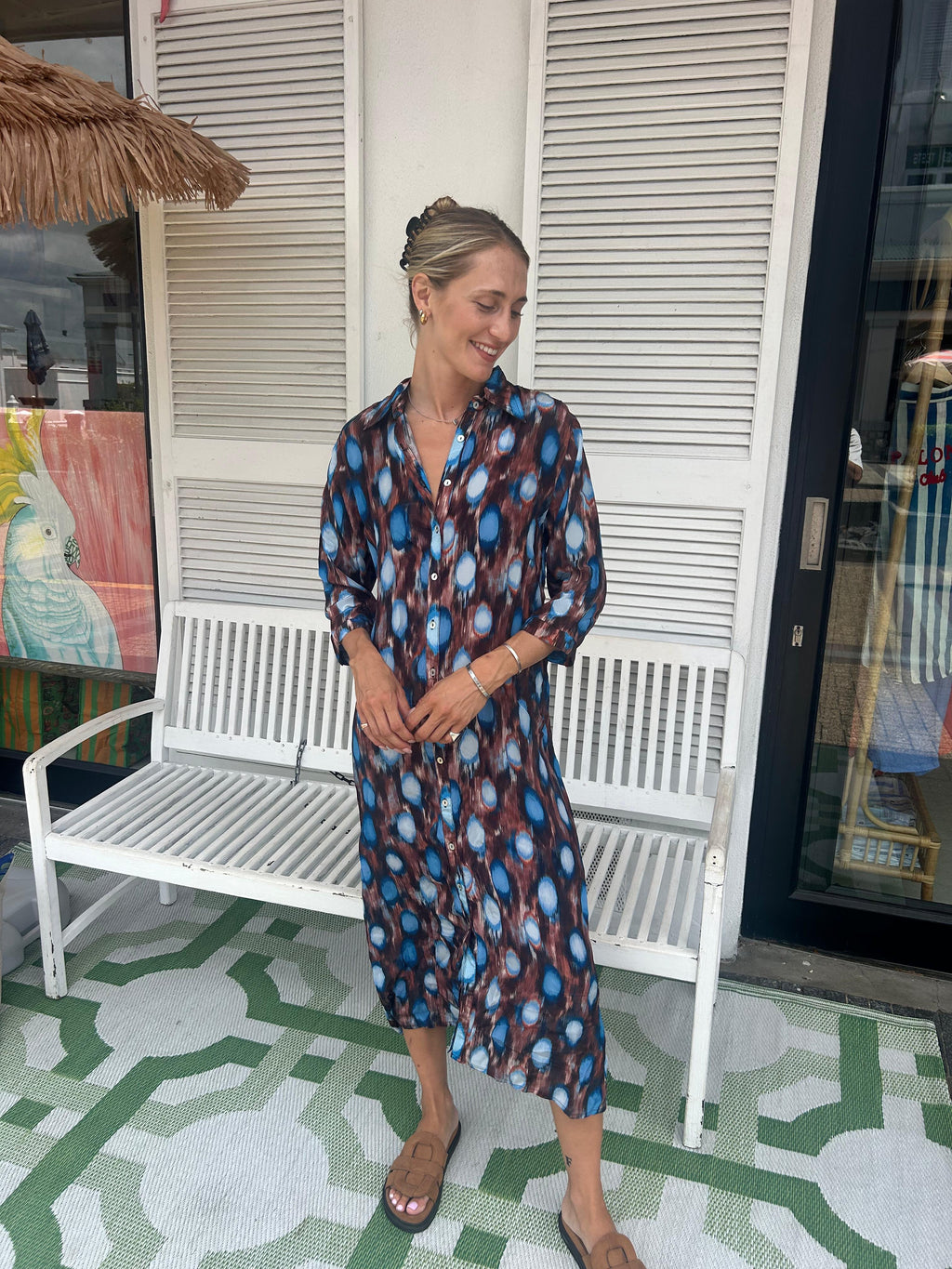 HAVANA LONG SHIRT DRESS / OCEAN SPOT