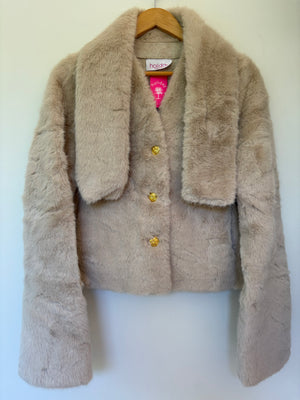 FAUX FUR JKT TURN UP CUFF