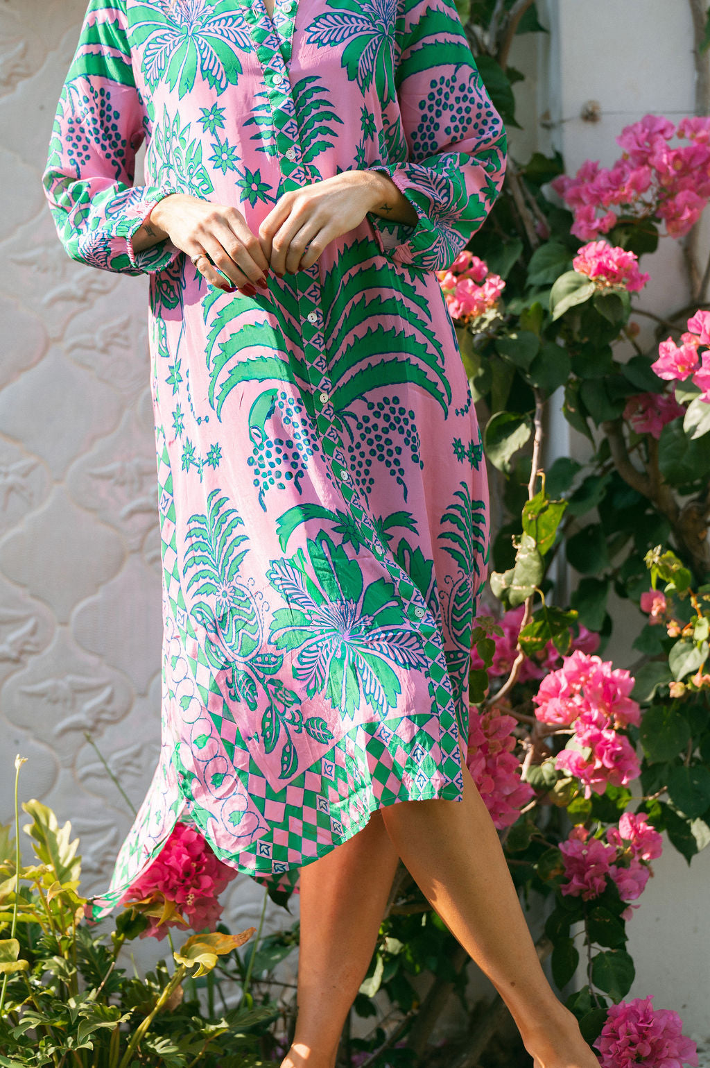 HAVANA DEANNA DRESS / PINK & GREEN PINA