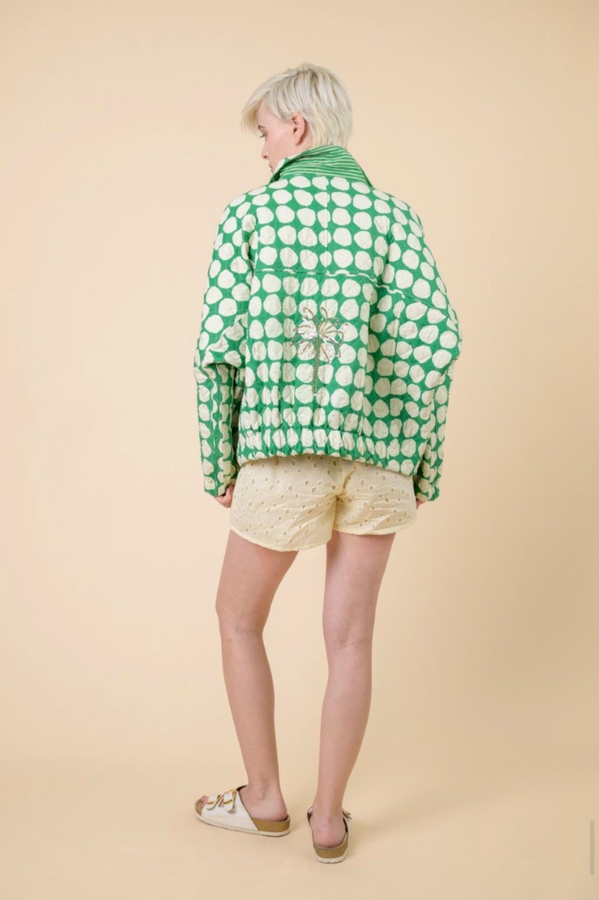 QUILTED JACKET / DOTTY GREEN