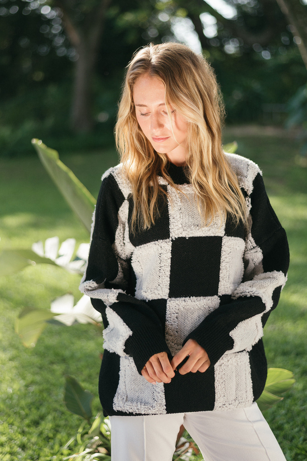 TUFTED CHECK JERSEY