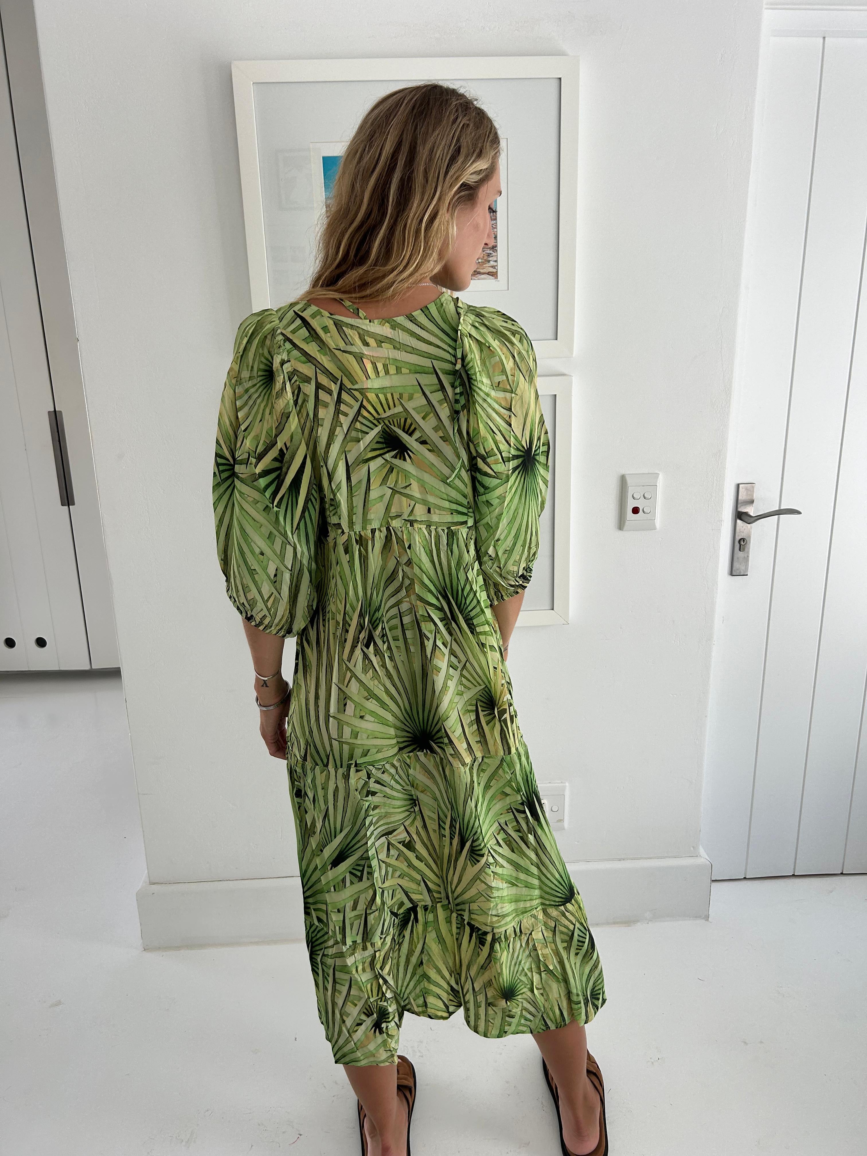 HAVANA BOHO DRESS / GREEN PALM