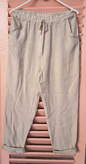 DAMIANA LINEN PULL UP PANTS