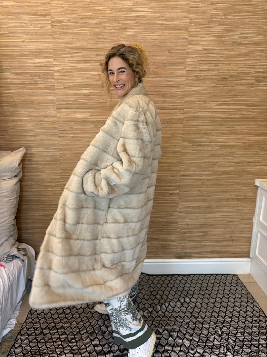 ANASTASIA LONG FAUX FUR COAT