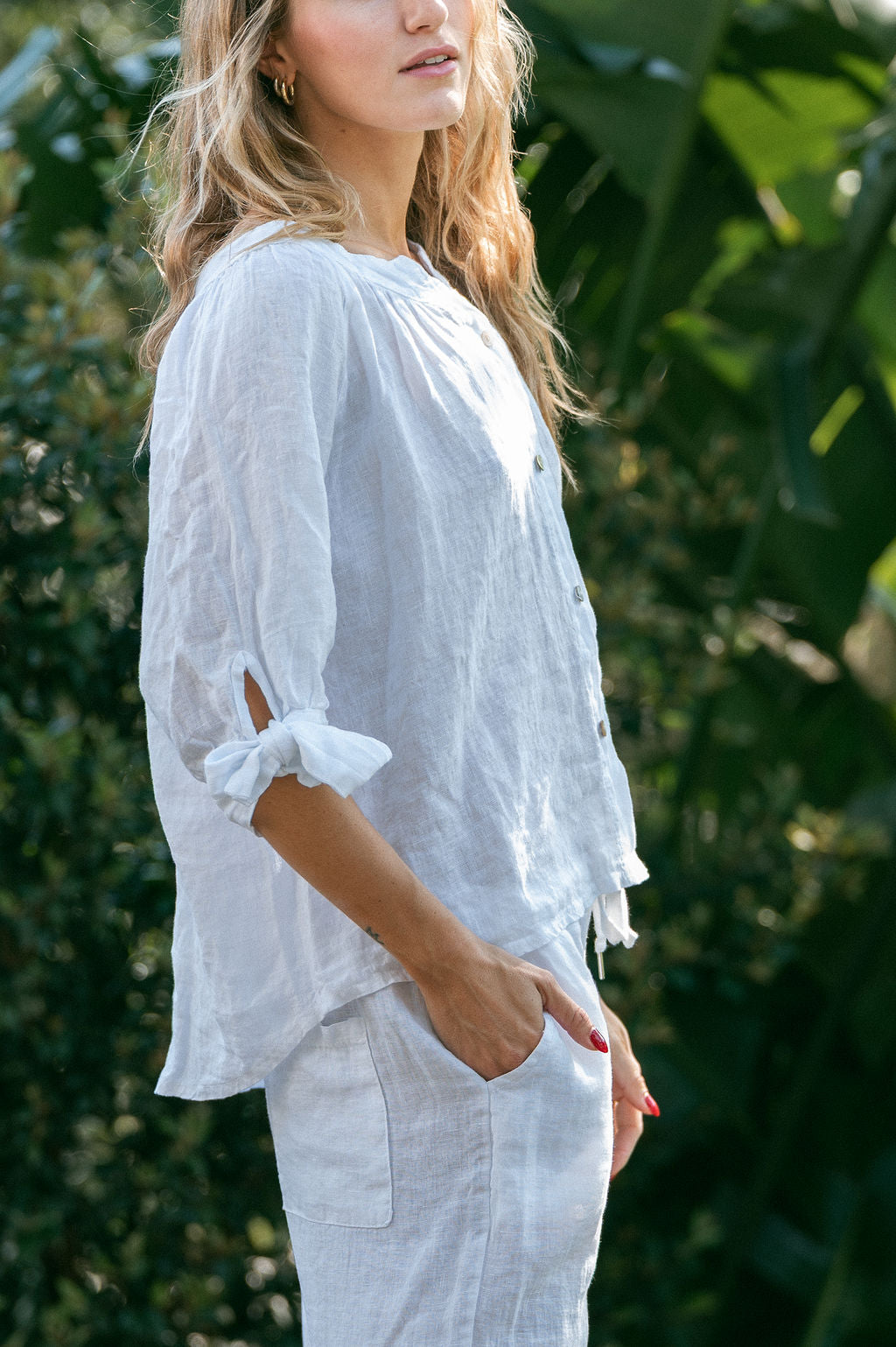 ITALIAN LINEN BOHO TOP