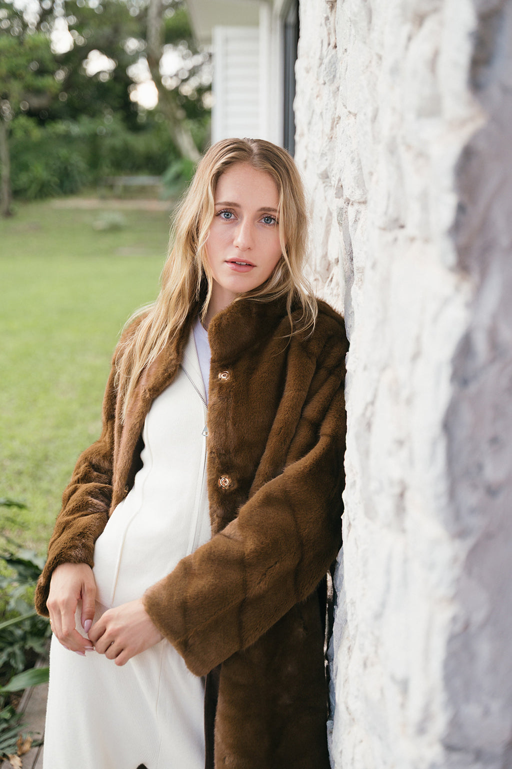FAYE FAUX FUR TIE COAT