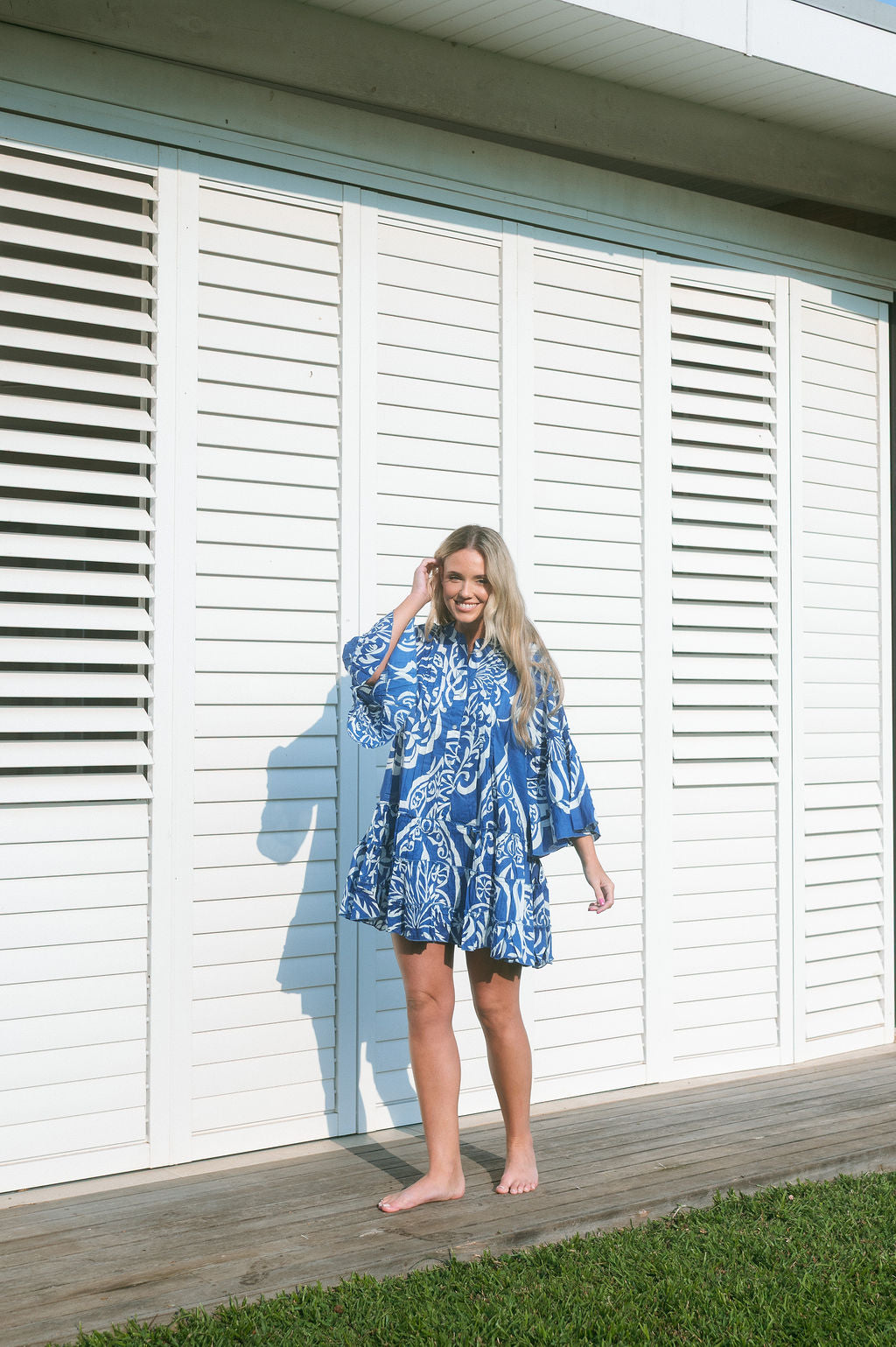 GRETCHEN DRESS / CRUISER BLUE
