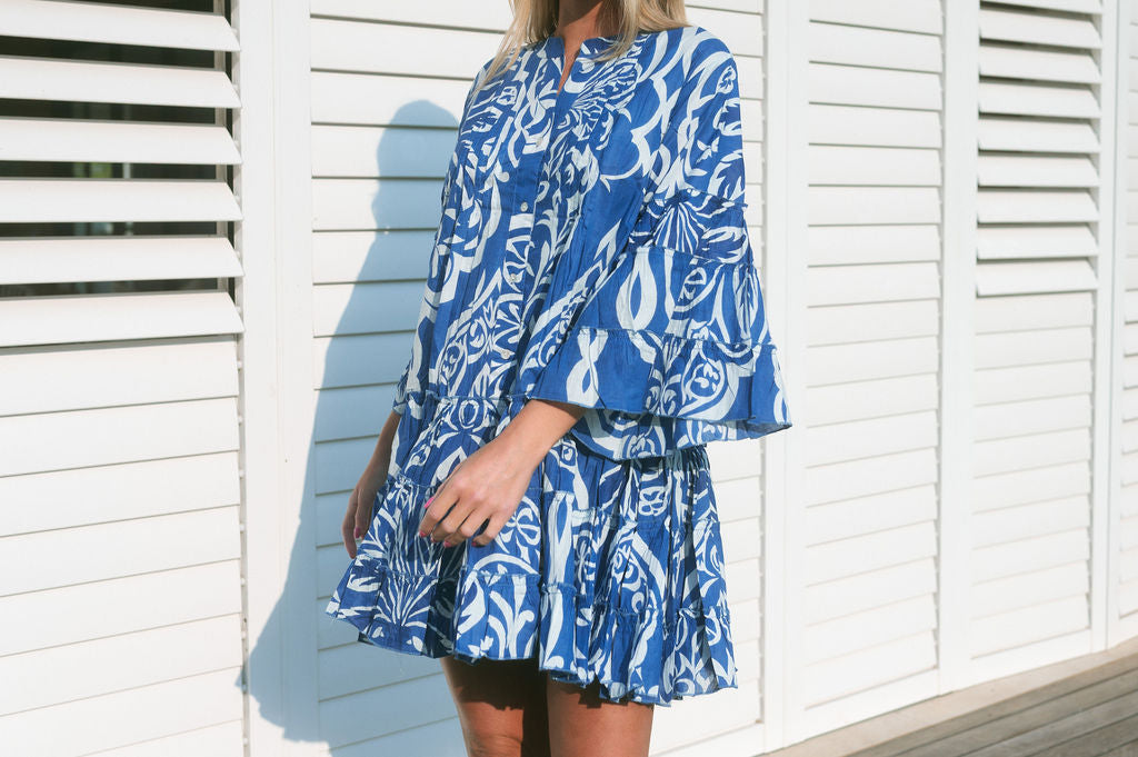GRETCHEN DRESS / CRUISER BLUE