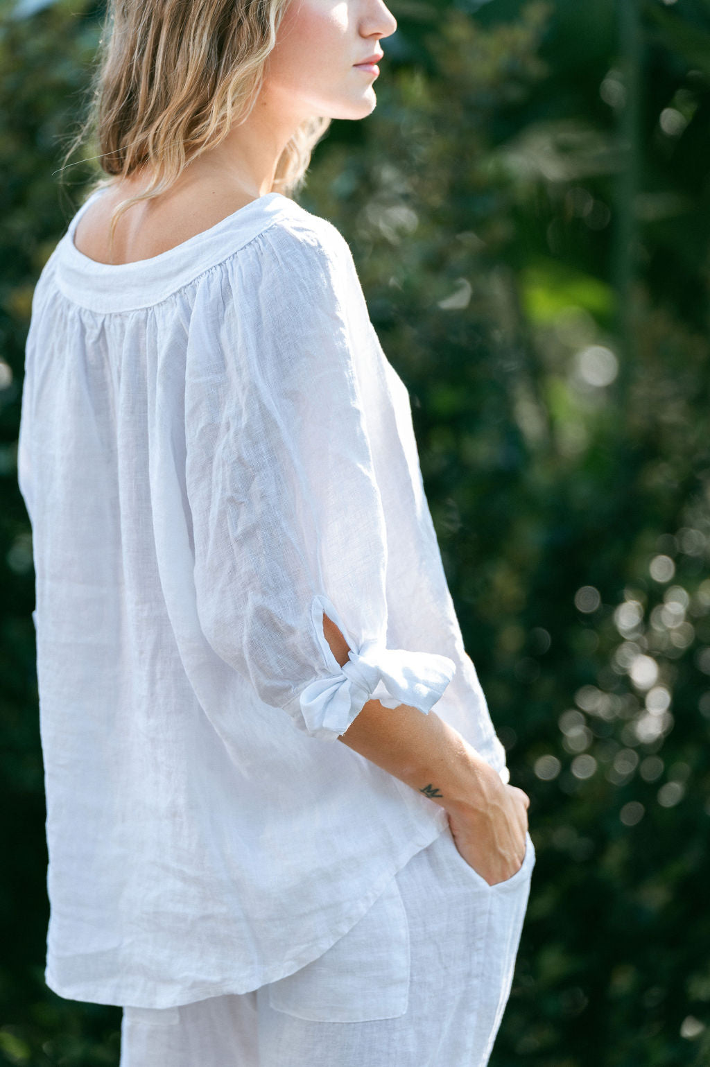 ITALIAN LINEN BOHO TOP