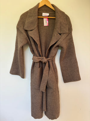 RIBBED KNIT POCKET COAT