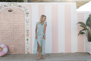 AVA PEACOCK DRESS / BLUE