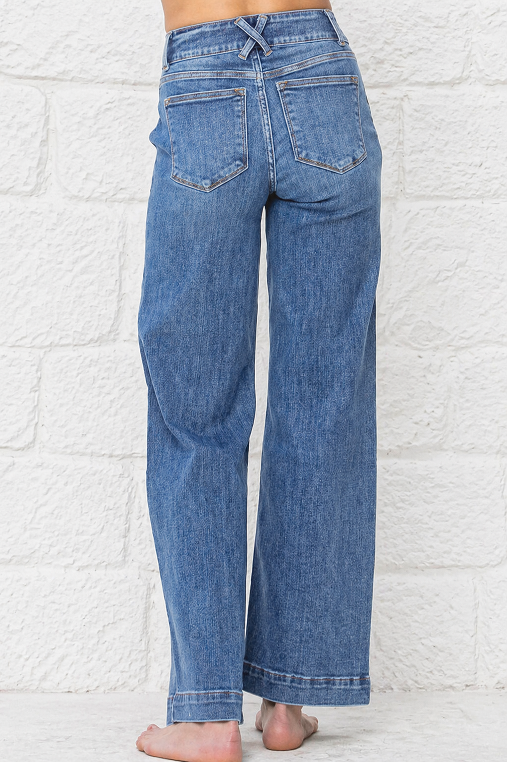 BLUE WIDE LEG DENIM JEANS