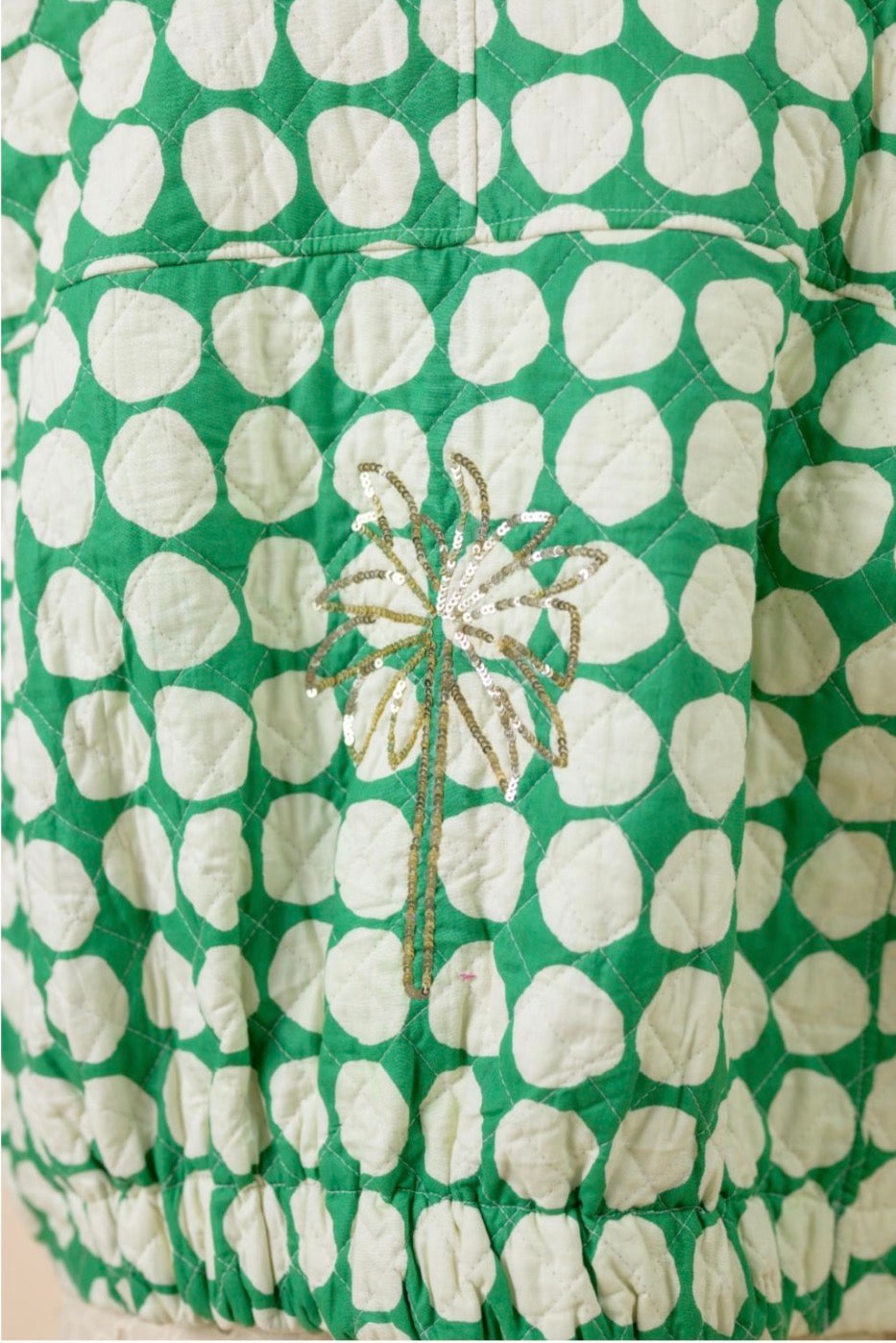 QUILTED JACKET / DOTTY GREEN
