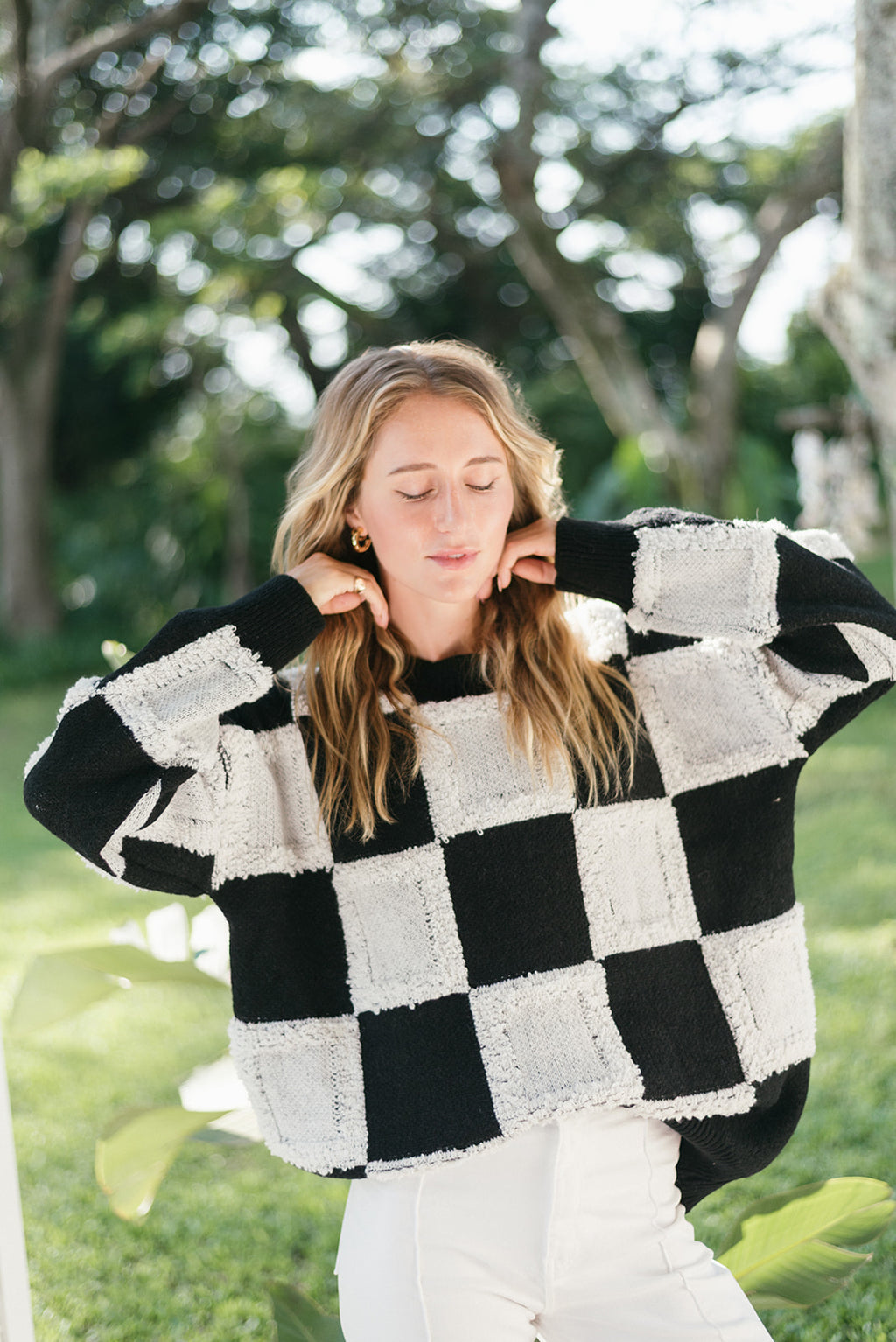 TUFTED CHECK JERSEY