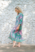 HAVANA CUBAN MAXI DRESS / PINK & GREEN PINA