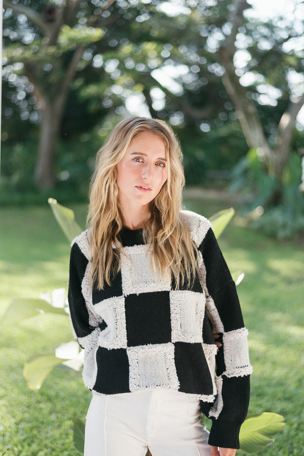 TUFTED CHECK JERSEY