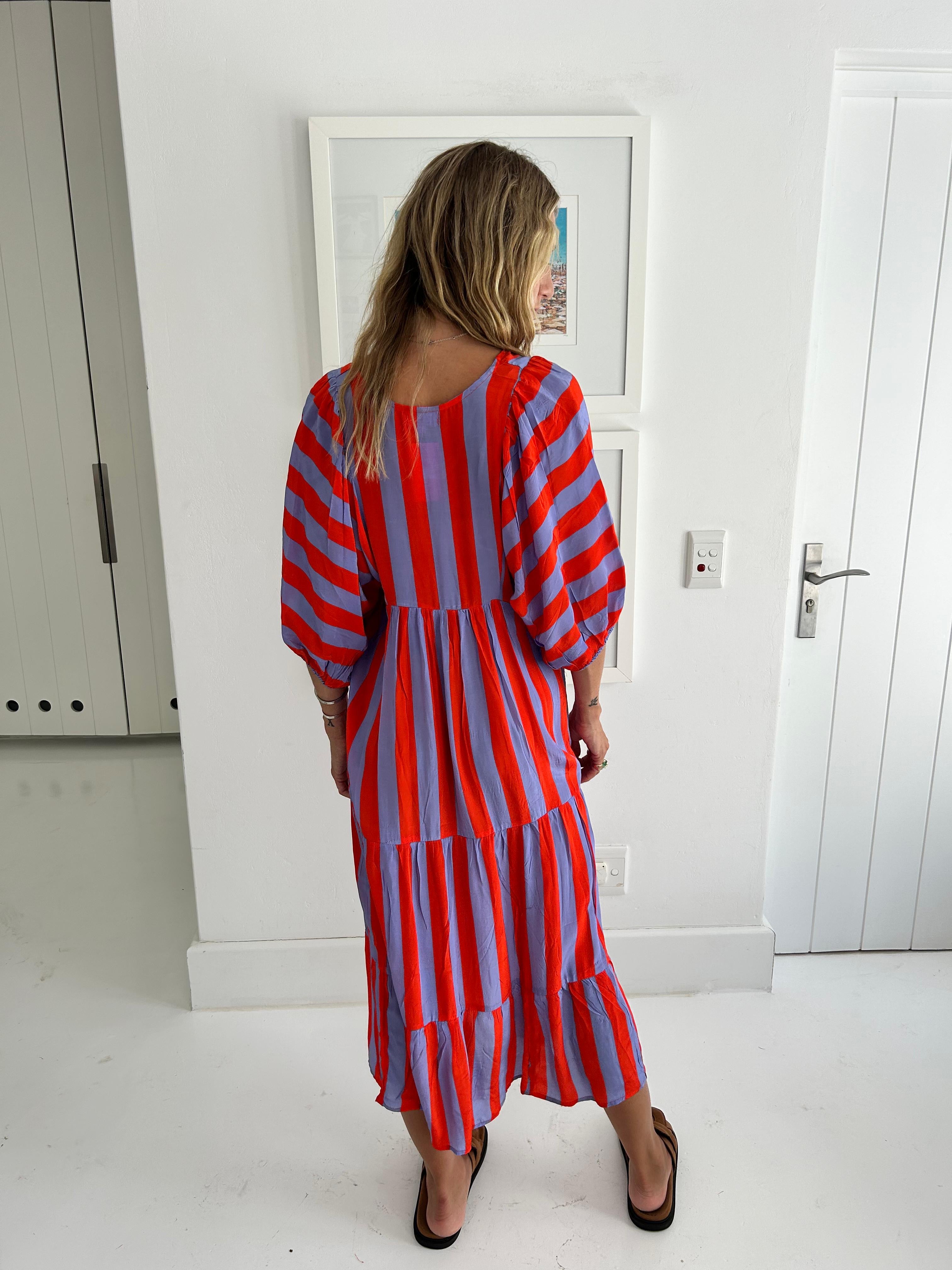 HAVANA BOHO DRESS / RED STRIPE