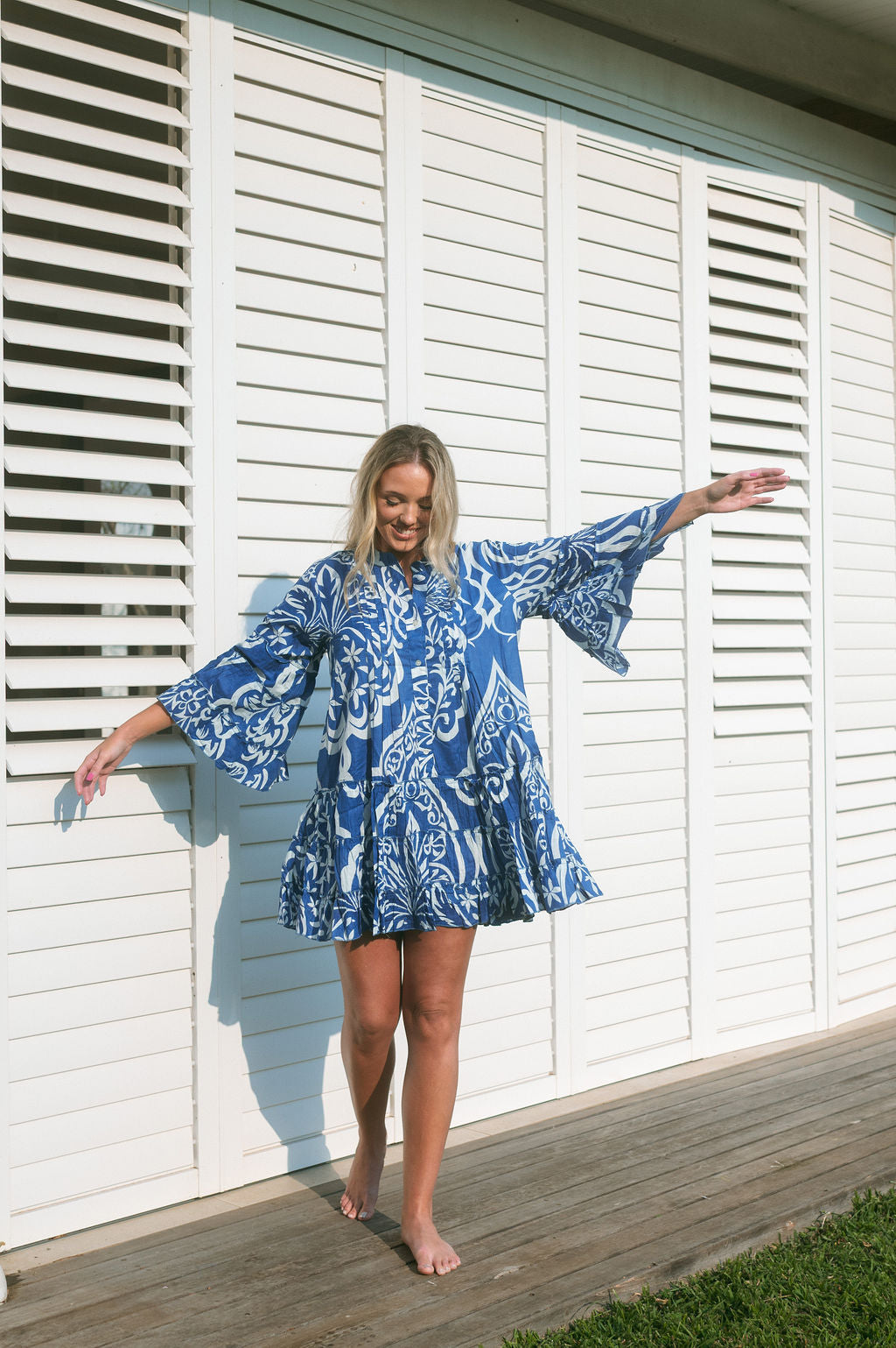 GRETCHEN DRESS / CRUISER BLUE