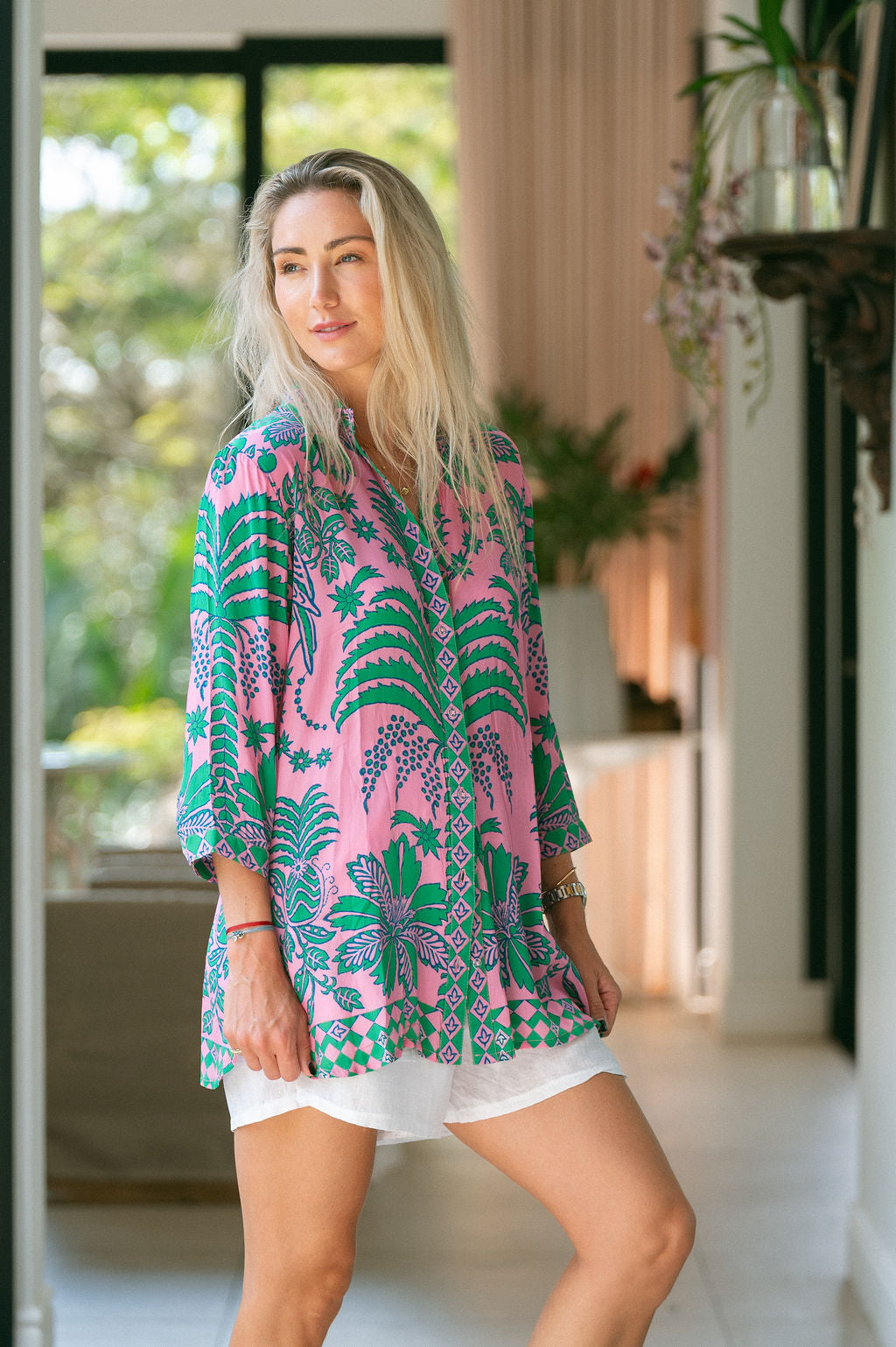 HAVANA SHIRT / PINK GREEN PINE