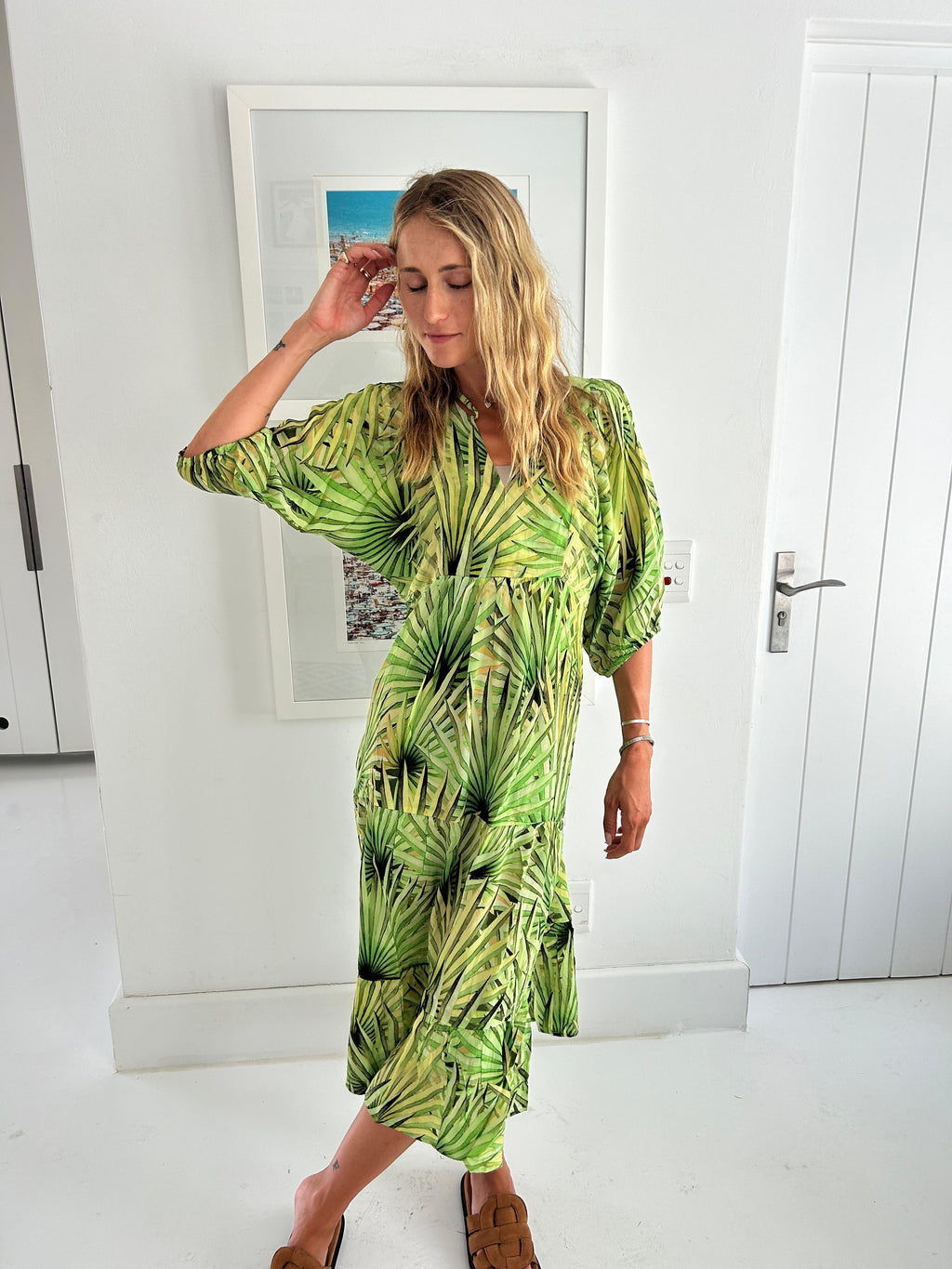 HAVANA BOHO DRESS / GREEN PALM