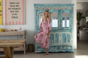 DEANNA DRESS / PINK STRIPE