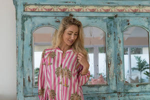 DEANNA DRESS / PINK STRIPE