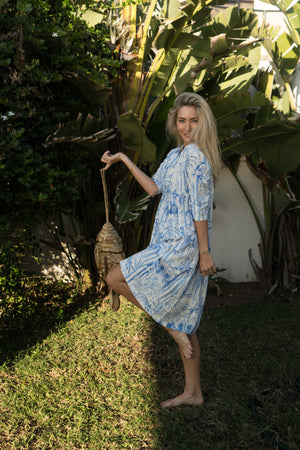 CAMILA MIDI DRESS/ BLUE VILLA