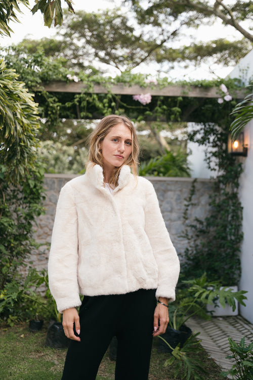 CROPPED FAUX FUR OCCASION JACKET