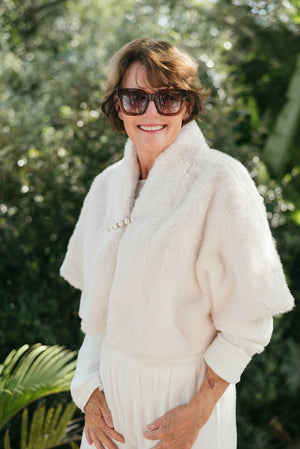 PEARL FAUX FUR SHAWL