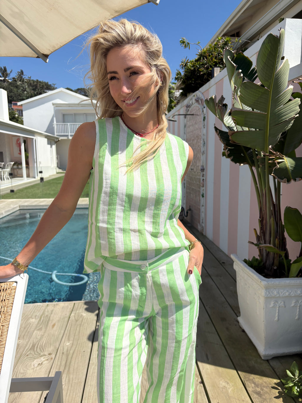 FRENCH LINEN / STRIPE TOP
