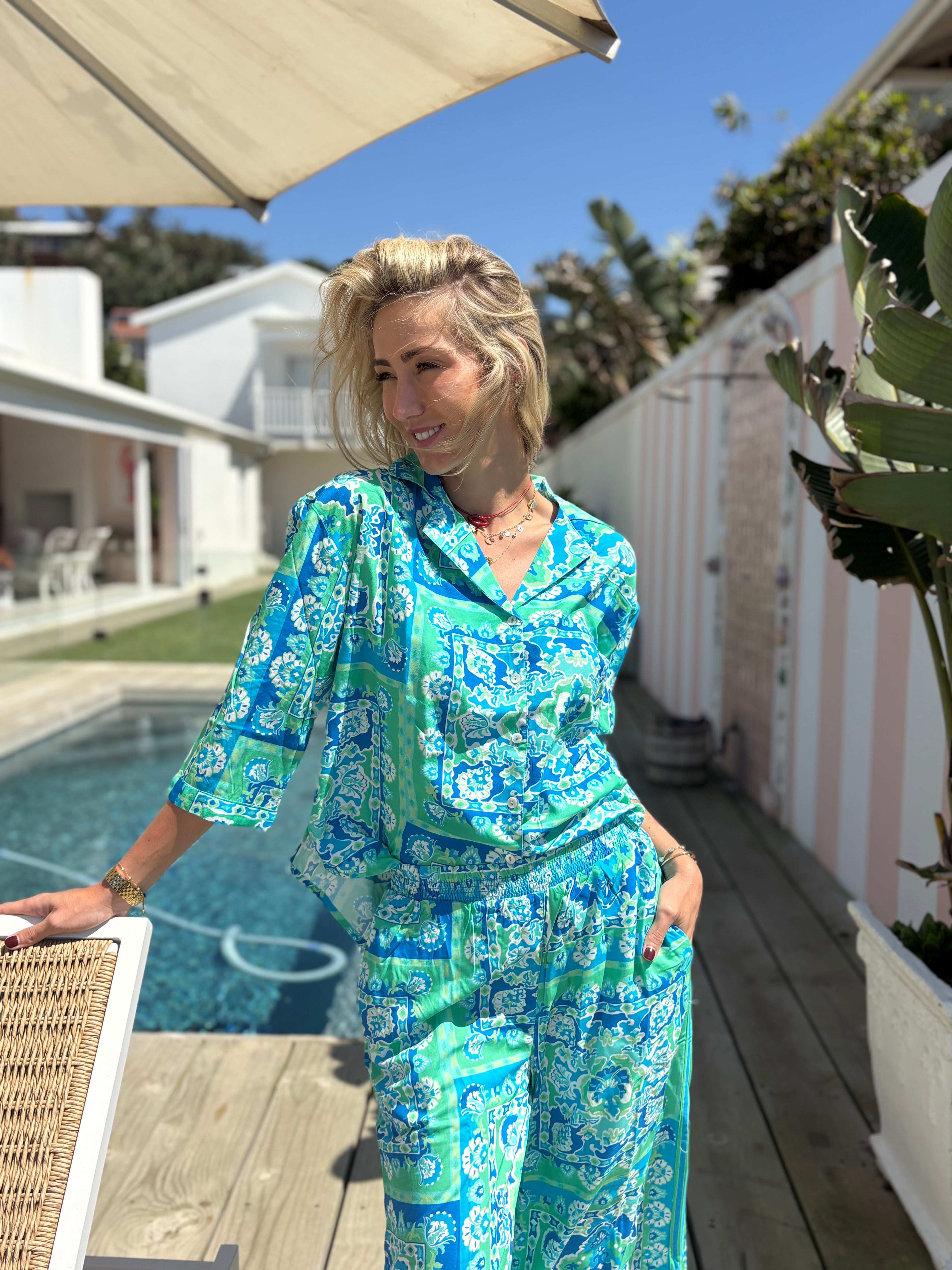 PALM BEACH / BOYFRIEND TROUSERS / WATTUE AQUA