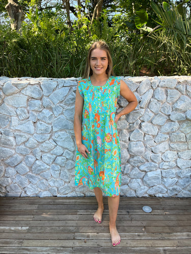 PALM BEACH / SLEEVELESS PINTUCK DRESS