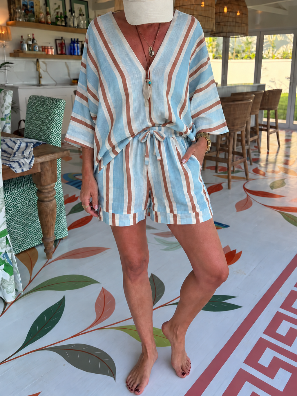 FRENCH SAFARI STRIPE SHORTS
