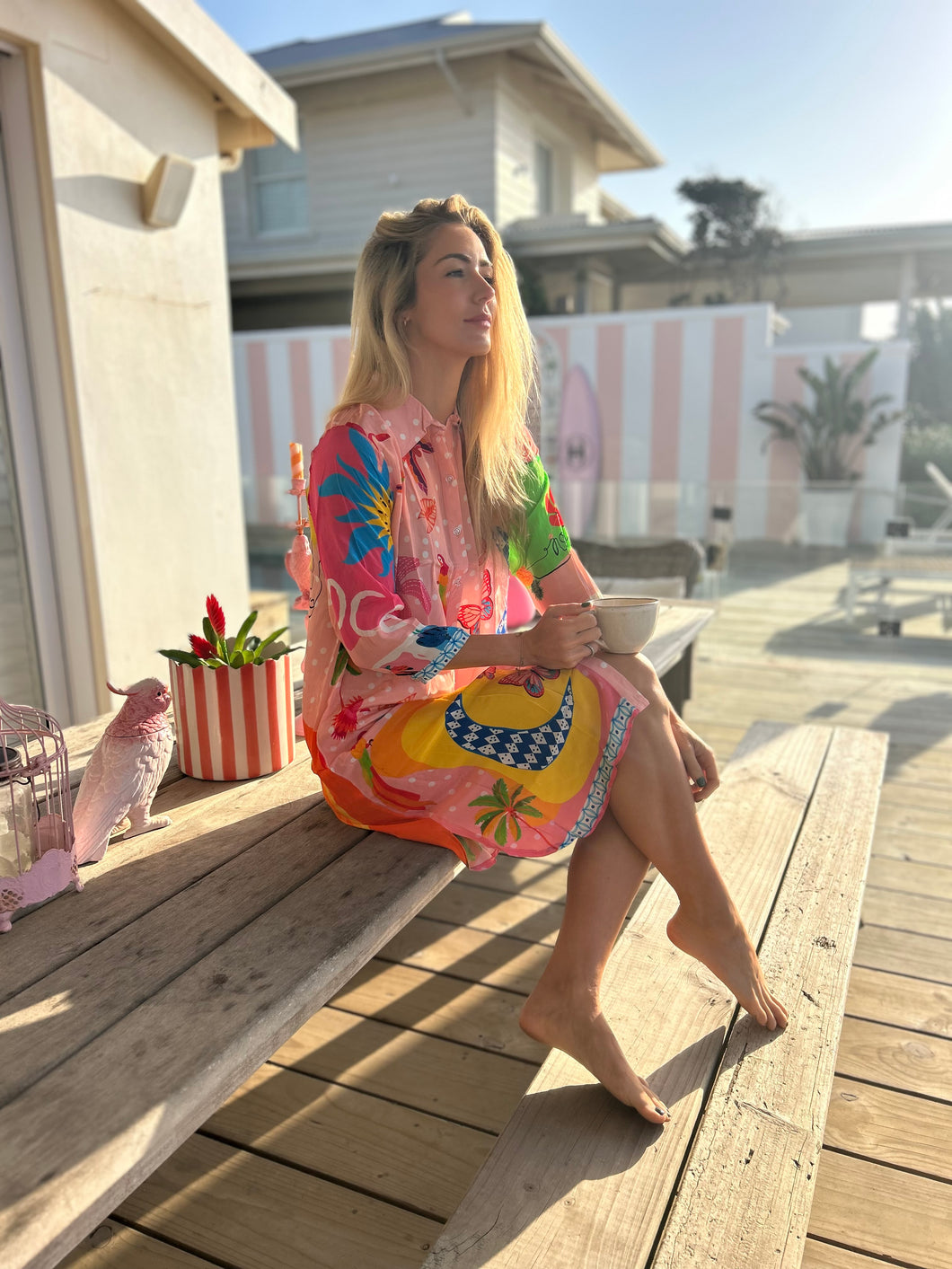 HAVANA CLASSIC SHIRT DRESS / JUST PEACHY