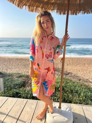 HAVANA CLASSIC SHIRT DRESS / JUST PEACHY