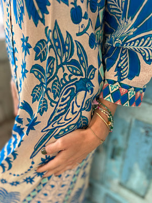 HAVANA LONG SHIRT DRESS / BLUE PALM